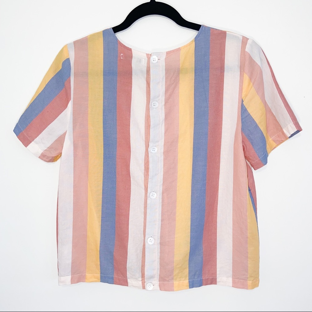 Madewell striped short sleeve blouse - Picture 3 of 4